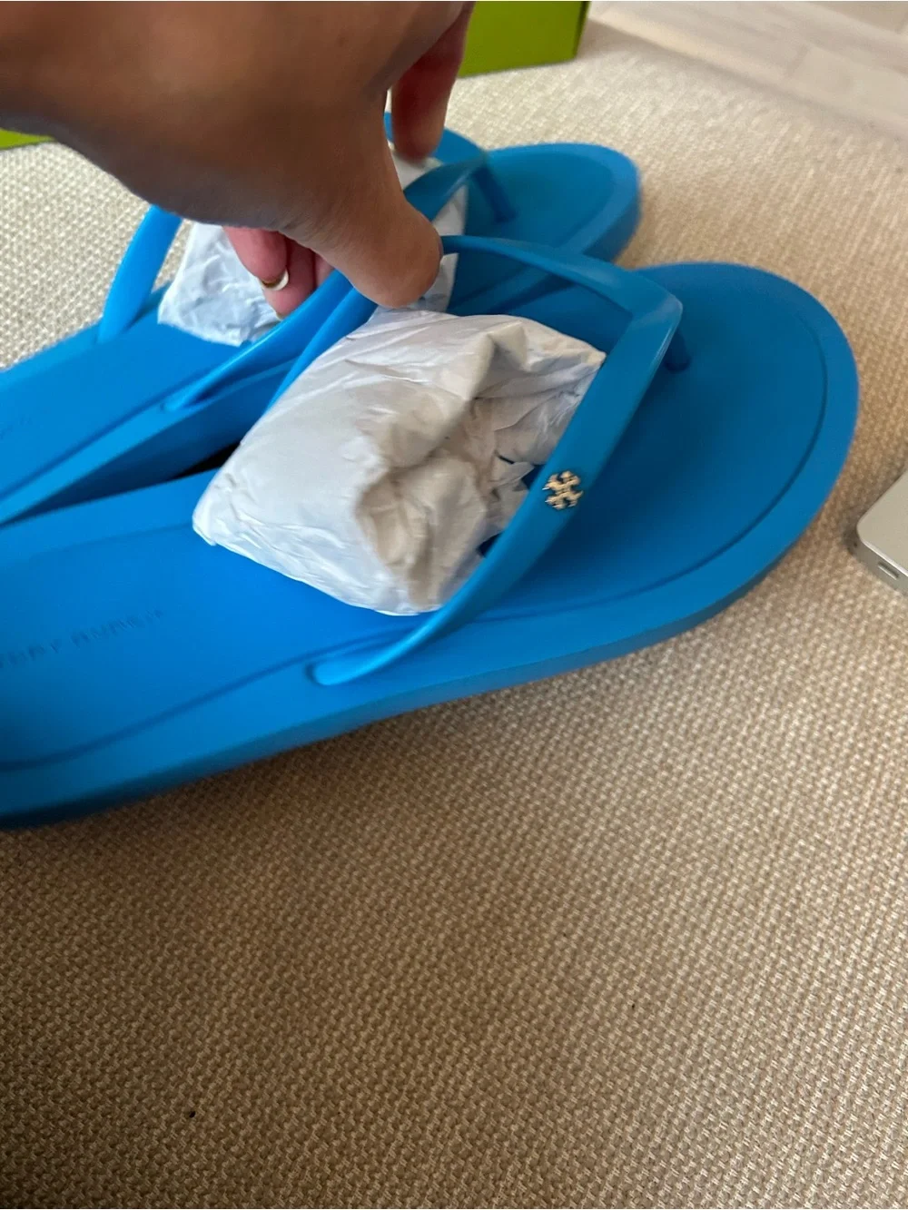 NWT TORY BURCH KIRA padded flip flops.